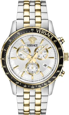 Produktbild von Versace VEZCA0624 Sport Chrono schwarz weiß silber gold Edelstahl Herren Uhr NEU