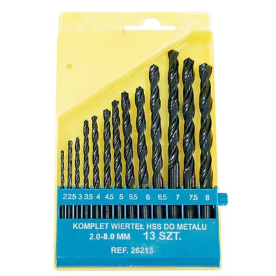Obrázek produktu pro Sada vrtáků do kovu 13 ks (1,5 - 6,5 mm) plastová krabička