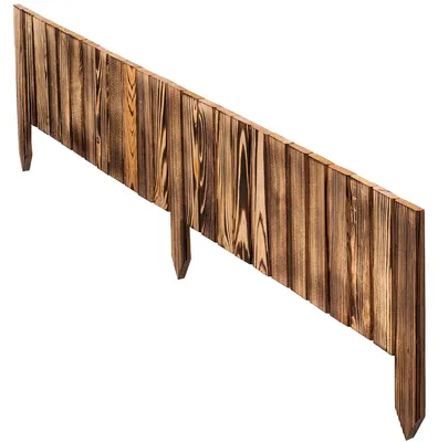 Image de Clôture de jardin - Bordure de parterre en bois pour pelouse - Bordure décorative pour parterre - Facile à installer - Cadre en bois - 20 x 116 cm - Bronze