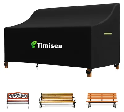 Zdjęcie produktu dla Pokrowiec na ławkę ogrodową, wymiary 135x67x65/91 cm, materiał Oxford 600D, wodoodporny, wiatroodporny, ochrona przed promieniowaniem UV, kolor czarny