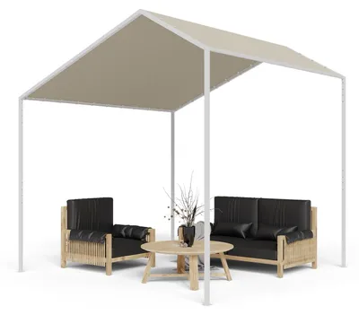 Image de Blumfeldt Tonnelle de Jardin 3x3m avec Armature en Aluminium, Barnum Pliant, Toile Revêtement Hydrofuge, Pergola Etanche, Tonnelle Extérieur avec Toit Imperméable et Résistant au Vent, UV 50+, Beige