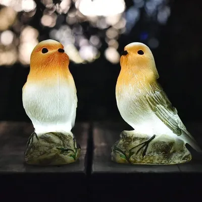 Produktbild von Set mit 2 vogelförmigen LED-Solarleuchten – Gartendekoration – Wasserdicht – Für den Außenbereich und die Terrasse [Klasse