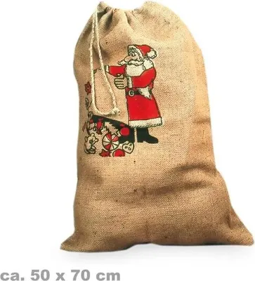 Produktbild von Großer Weihnachtsmannsack Jutesack 50 x 70 cm bedruckt