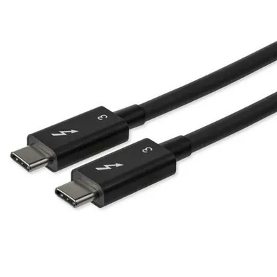 Produktbild von StarTech.com 80cm Passives Thunderbolt 3 Kabel, 40Gbps, 100W PD, 4K/5K Video, Thunderbolt Kabel, Kompatibel mit USB4/DP Alt Mode, Thunderbolt 4, USB 3.2/Typ-C, Männlich, Männlich, 0,8 m, 40 Gbit/s, Schwarz, Nickel