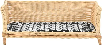Produktbild von vidaXL Hundekorb mit Kissen 90x54x35 cm Natur Weide