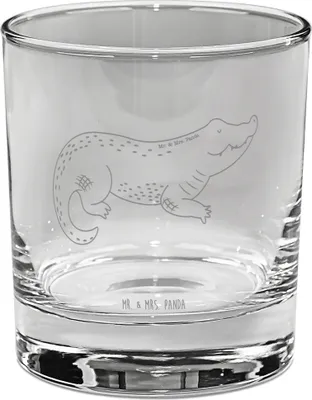 Produktbild von Mr. & Mrs. Panda Glas für Gin Krokodil - Transparent - Geschenk, Freundin, Lieblingsmensch, Reiselust, gravur, Beste, Cocktailglas, Trinkglas, Tumbler, Krokodile, Urlaub