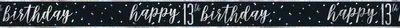 Produktbild von Banner schwarz & silber Zahl 13