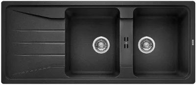 Immagine prodotto di Lavello Blanco Sona 8, in Silgranit, dimensioni 1160x500 mm, colore nero, codice prodotto 525979