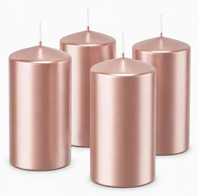Produktbild von 4er Set Adventskranzkerzen Roségold 80 x 58 mm | Wiedemann Kerzen, KI-generiertes Bild
