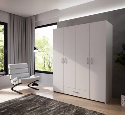 Produktbild von Drehtürenschrank >ECONOBOX< in Weiss - 159,1x190,5x54,4cm (BxHxT)