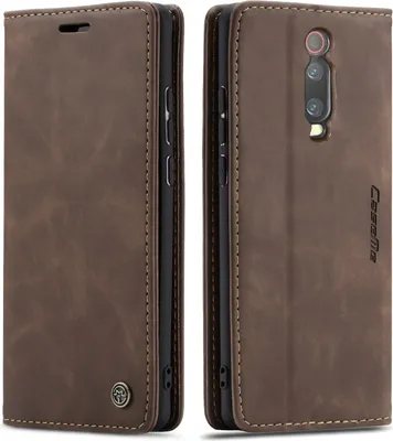 Image de Etui Redmi K20 Pro, étui rétro en cuir PU, pochettes pour cartes, fermeture magnétique, étui avec fonction stand pour Xiaomi Redmi K20 / K20 Pro Café
