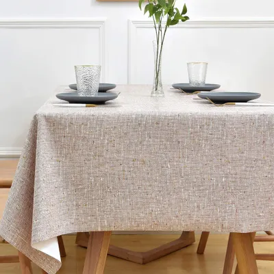 PVC Tafeldoek 137x180 cm Beige abwischbar wasserdicht
