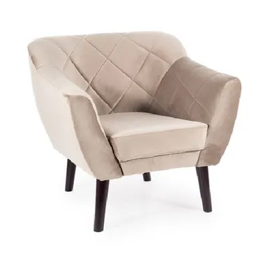 Produktbild von Skandinavischer Sessel AISHA – Dunkelbeige/Wenge