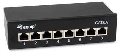 Produktbild von Equip Patchpanel 8x RJ45 Cat6A FTP 1HE Premium schwarz