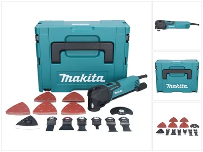 Image de Makita TM 3010 CX3J Outil multifonctionnel 320 W OIS / Starlock + 59 pces. kit accessoires + Makpac