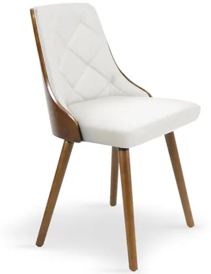 Image de MENZZO Lot de 8 chaises scandinaves Lalix Bois Noisette et Blanc