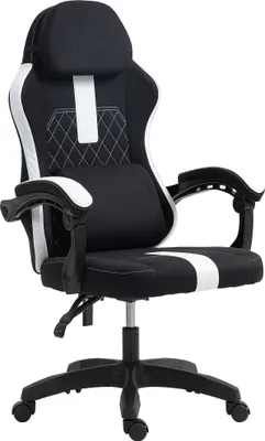 Produktbild von CLP Bürostuhl Miltona Stoffbezug ergonomisch höhenverstellbar gepolstert schwarz/weiß