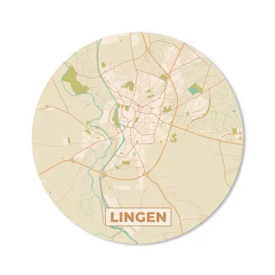 Produktbild von MuchoWow® Mauspad Mousepad Lingen - Karte - Vintage - Stadtplan 20x20 cm - Mousepads - Maus Mat - Pad - Mausunterlage - Schreibtischmatte
