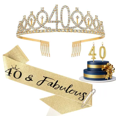 Immagine prodotto di Set di decorazioni per il 40° compleanno, con , fascia e candeline