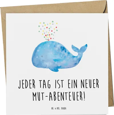Produktbild von Mr. & Mrs. Panda Grußkarte Angst überwinden Abenteuer - Weiß - Geschenk, Selbstvertrauen, Klappkarte, Glückwunschkarte, anlasskarte, Optimismus, Zuversicht, doppelkarte