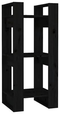 Obrázok produktu pre vidaXL Regál na knihy / Rozdeľovač izieb čierny 41x35x91 cm Masívne borovicové drevo
