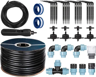 Produktbild von HOLZBRINK Start Set Gewächshaus Bewässerung Bewässerungssystem inkl. 30 m LDPE Verlegerohr 20 mm, 4x Tropfer 4l/h, HTB-09-S-30