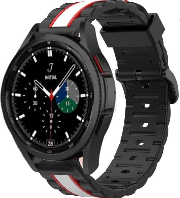 Produktbild von Strap-it Samsung Galaxy Watch 4 Classic 42mm Special Edition Band (Schwarz/Weiß)