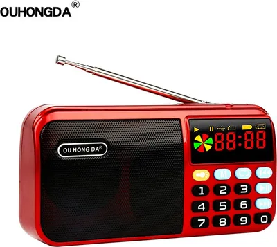 Produktbild von Mini Portable Radio Handheld Digital FM USB TF MP3 Lithium-Batterie Powered Player Lautsprecher rot