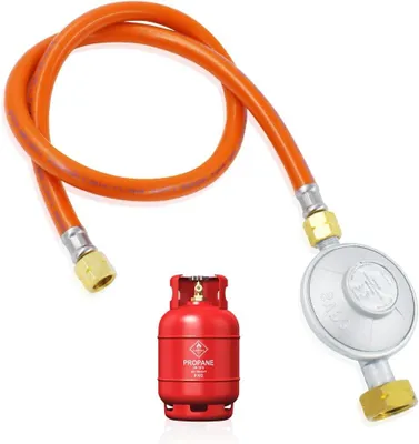 Productafbeelding van Gasdrukregelaar 50 mbar, 150 cm gasleiding, 1.4 inch aansluiting, voor camping