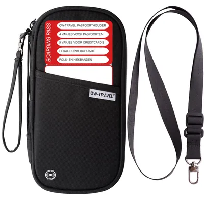 Productafbeelding van Paspoorthouder Familie RFID, Reisportefeuille Zwart 4 Paspoorten