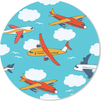 Produktbild von MuchoWow® Mauspad Mousepad Muster - Flugzeug - Wolke - Luft - Junge - Kind - Kinder - Kinder 20x20 cm - Mousepads - Maus Mat - Pad - Mausunterlage - Schreibtischmatte