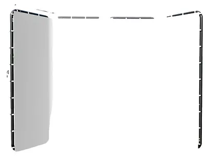 Zdjęcie produktu dla Stojak na tło, regulowany design, solidna konstrukcja, 240x400cm biały