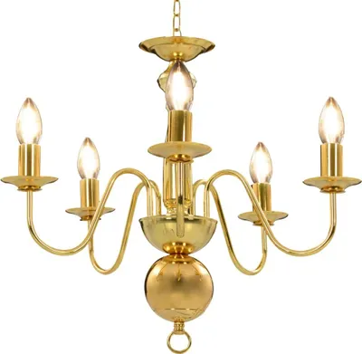 Produktbild von vidaXL Kronleuchter Golden 5 x E14-Glühbirnen