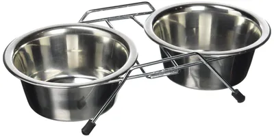 Produktbild von Kerbl Doppelter Edelstahl-feeder 2x450ml Silber Silber One Size