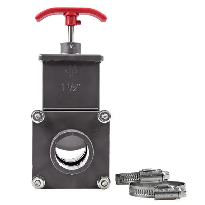 Produktbild von PVC Absperrschieber Ø 38 mm + 2 Stk. V2A Schellen