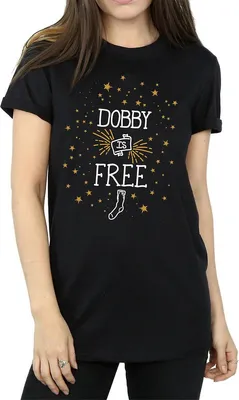 Produktbild von Harry Potter - "Dobby Is Free" T-Shirt für Damen BI1273 (XXL) (Schwarz)