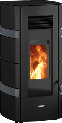 Produktbild von Justus Sia Pelletofen Stahl Schwarz / conStone Anthrazit