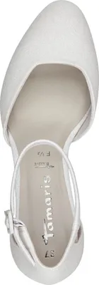 Produktbild von Tamaris Damen Pumps Fesselriemen Blockabsatz 1-24432-41, Größe:39 EU, Farbe:Weiß