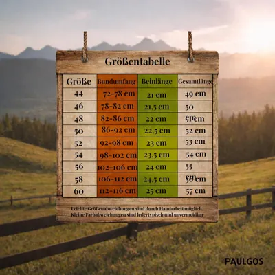 Obrázok produktu pre PAULGOS pánske tradičné kožené nohavice krátke - HK1 - pravá koža - dostupné v 2 farbách - veľkosť 44 - 60