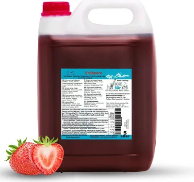 Produktbild von ICE BÄR Slush Sirup Konzentrat AZO FREI Erdbeere 5 Liter