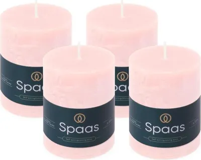 Produktbild von Spaas Rustikale Stumpenkerzen – Hellrosa - 70/95mm - ca. 35 Stunden - 4 Kerzen