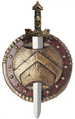 Immagine prodotto di Scudo e spada Spartacus argento-oro 50 cm