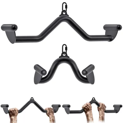 Imagen del producto de Barra para jalones con polea – 30 y 61 cm – Metal – Para entrenamiento de espalda y tríceps