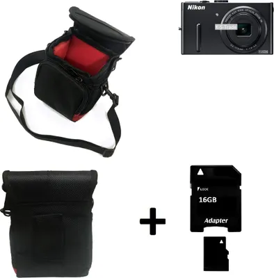 Produktbild von K-S-Trade Kameratasche Fototasche Umhängetasche Schutz Hülle kompatibel mit Nikon Coolpix P300 mit Zusatzfach und teilbaren Innenraum mit Trennwand