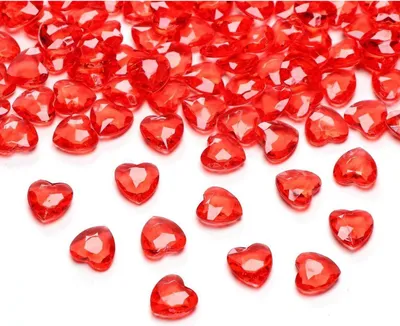 Produktbild von Acryl Kristall Herz Diamanten 500 Stück 12mm Rot Deko Hochzeit Festlich