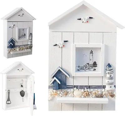 Produktbild von Famanu Schlüsselschrank Holz - Vintage Modern mit 6 Schlüsselhaken