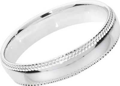 Image de 925 Sterling Silver 4mm Milgrain Men/Damen - Alliance/Mariage/Mariage, 60 (19.1) ; WJS13917