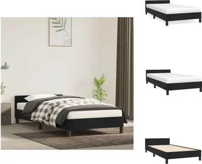 Produktbild von vidaXL Bettgestell mit Kopfteil Schwarz 100x200 cm Samt - Betten & Bettgestelle