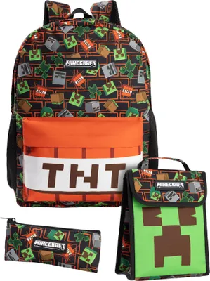Produktbild von Minecraft - Rucksack-Set für Kinder , Logo (3er-Pack) NS9371 (Einheitsgröße) (Bunt)