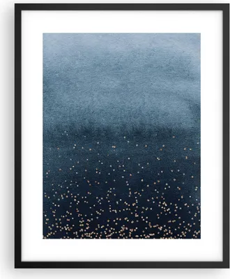 Produktbild von Gerahmtes Poster - Schwarzer Rahmen - Blau Golden Hintergrund - 40x50 cm - Wand Bild - Wanddeko - Wandbilder - Kunstposter - Wandposter - Bilderrahmen - Bilder - Kunstdruck - P2BPA40x50-5094
